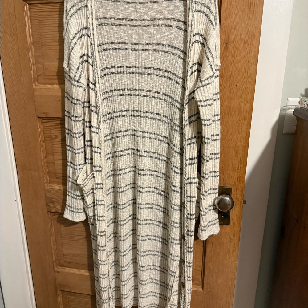 Altar'd State Textured Knit Sweater with Black Accents